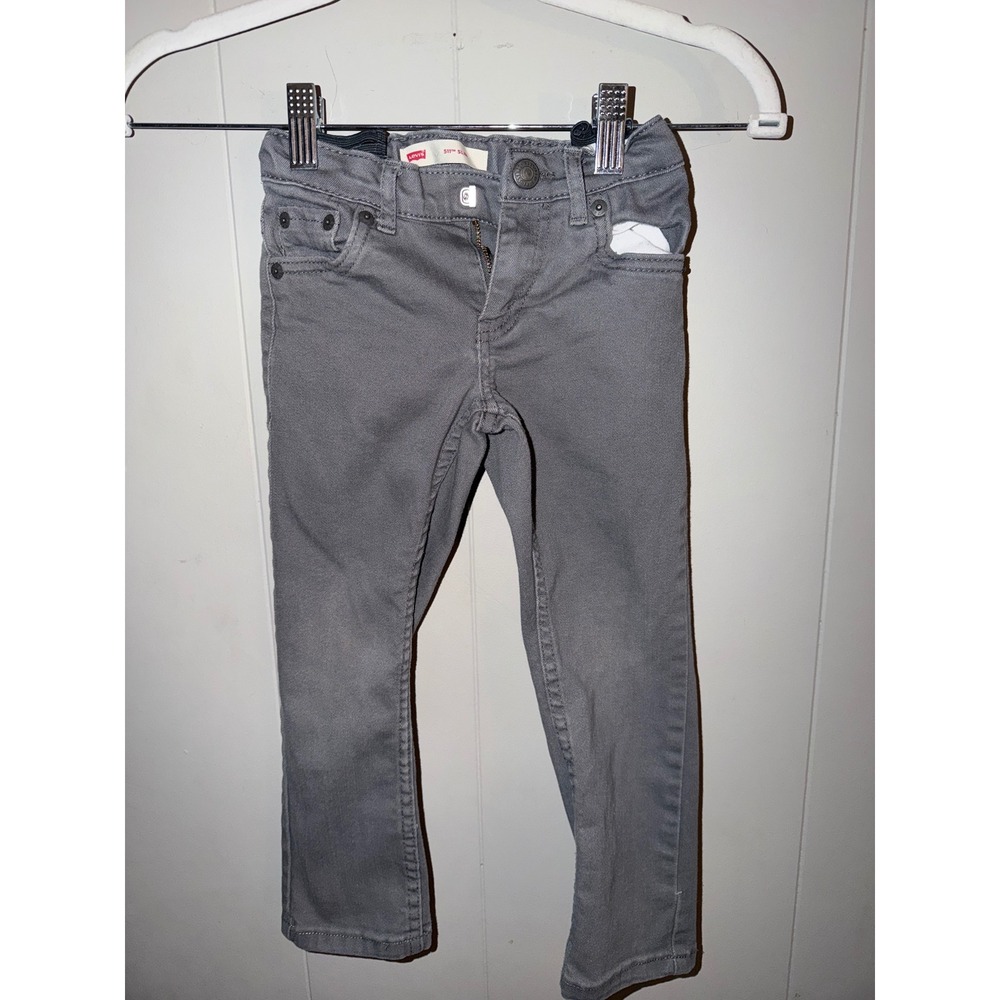 Levis 511 Slim Fit Gray Pants Boys Size‎ 5 Adjustable Waist 511TM SLIM